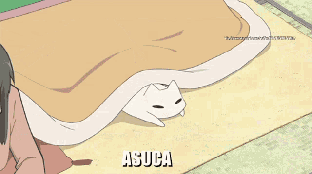 a cartoon drawing of a person holding a knife with the word asuca written below it