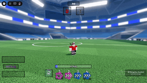 a soccer game is being played with a score of 0 to 3