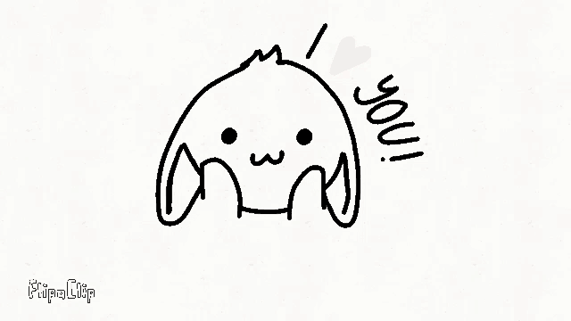 a drawing of a bunny with the words " i love you " written on it
