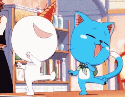 Fairy Tail Happy GIF - Fairy Tail Happy Plue GIFs
