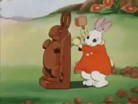 Este Conejo Está Preparando Conejos De Chocolate GIF - Pascua Pascuas Conejo GIFs