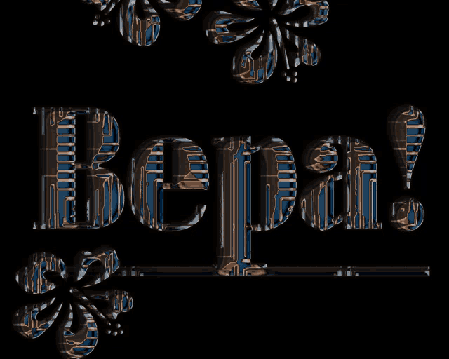 the word bepal is displayed on a black background with flowers