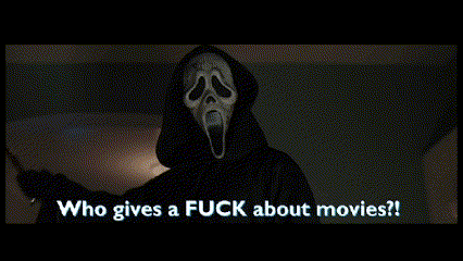 a black and white photo with the words who gives a fuck about movies