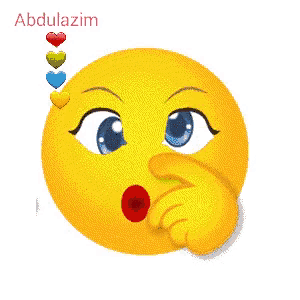 a smiley face is holding a stack of gift boxes with the name abdulazim written above it