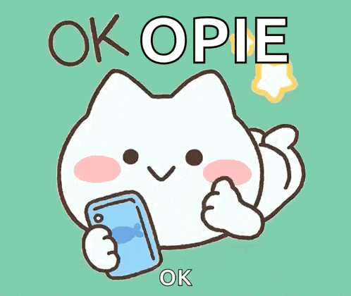 a cartoon cat is holding a cell phone and giving a thumbs up sign