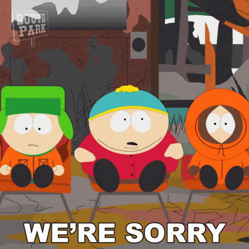 Were Sorry Eric Cartman GIF - Were Sorry Eric Cartman Kyle Broflovski GIFs