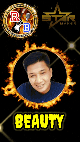 a picture of a man in a circle with the name beauty