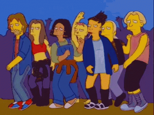 The Simpsons The Cool Kids GIF - The Simpsons The Cool Kids Dance GIFs