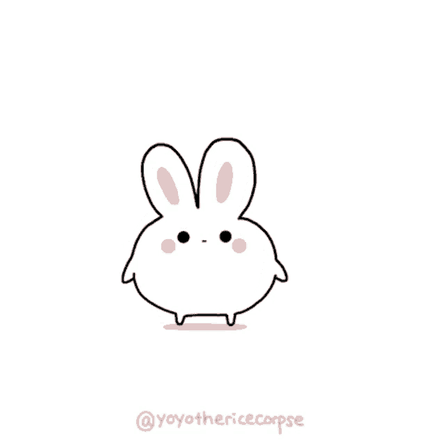 a drawing of a bunny with the name yoyothericecorpse underneath it