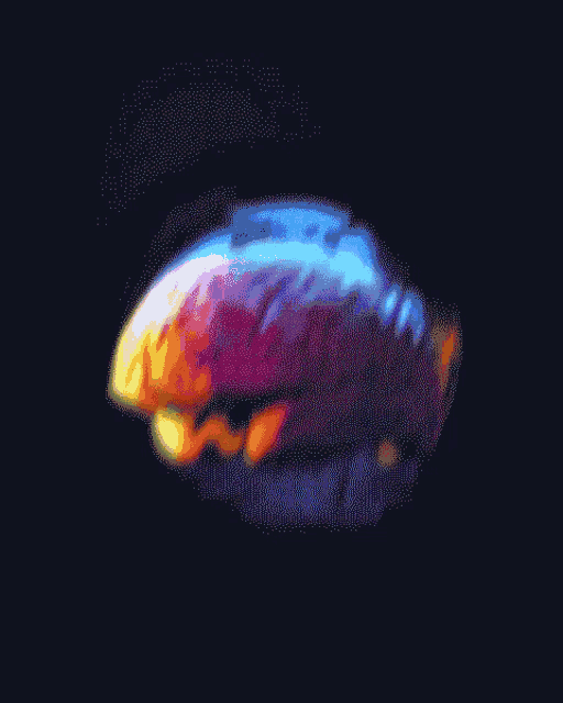 a computer generated image of a jellyfish floating in the dark