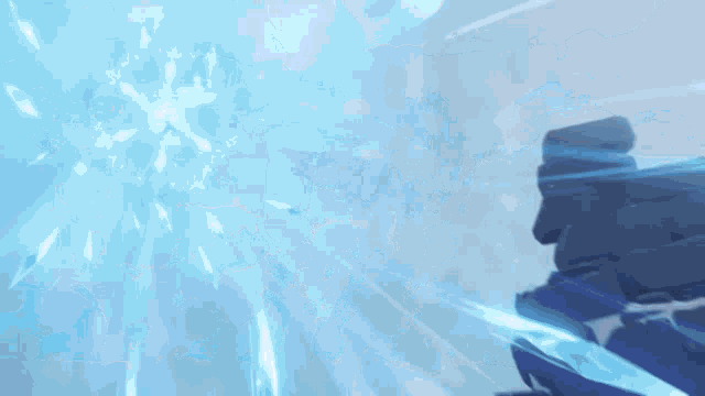 a person is standing on a snowy surface in a video game wearing high heels .