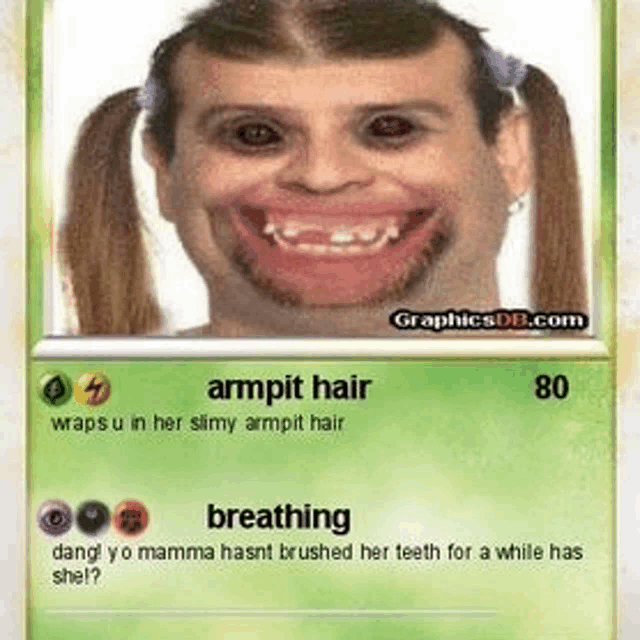 a pokemon card with a picture of a girl with pigtails on it