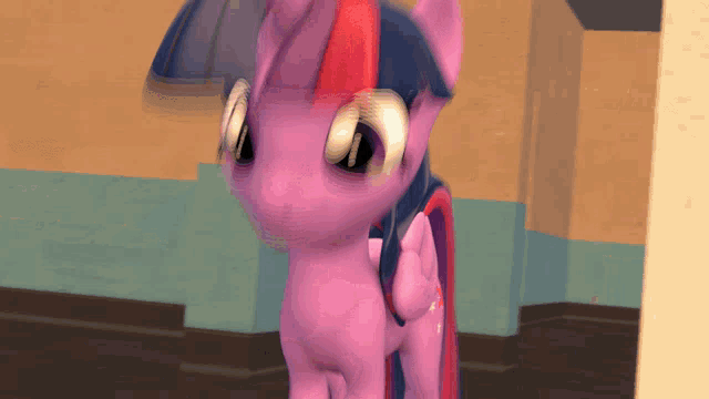twilight sparkle from my little pony is standing in a room