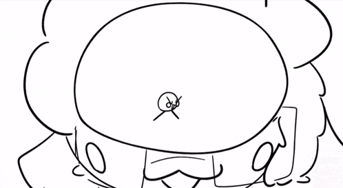 a black and white drawing of a person 's stomach with a stick figure on it .