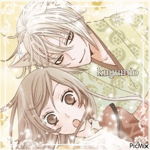 a picture of a boy and a girl with the name kugumio on the bottom right