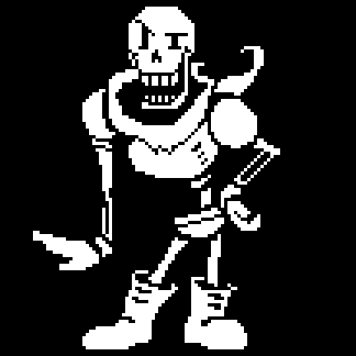a pixel art drawing of papyrus from undertale