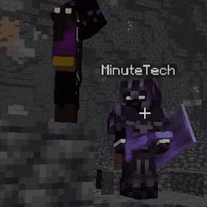 a purple minecraft character with the name minutetech on the top