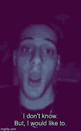 a blurry picture of a man with the words i don 't know but i would like to .