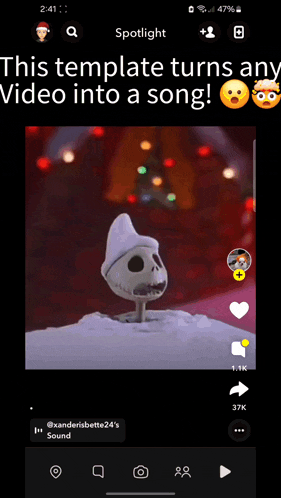 a screenshot of a video that says this template turns a video into a song