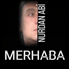 a black background with a picture of a man and the name merhaba