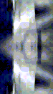 a blurry image of a blue and white striped background