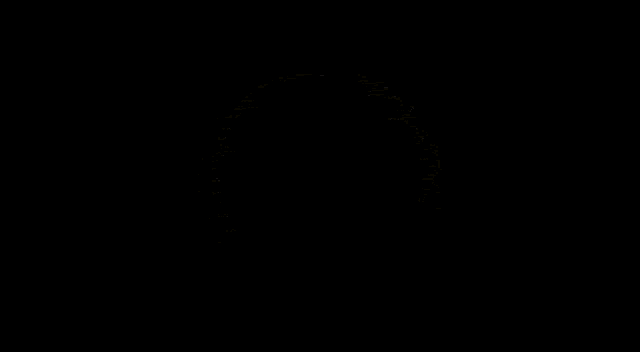 a pink and green glowing object with the letter t on it