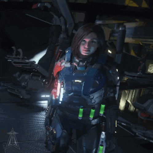 a woman is surrounded by hearts in a video game while holding a gun