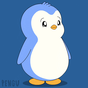 a penguin says " you 're my favorite " in white letters on a blue background