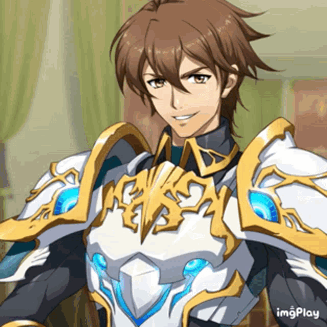 a cartoon of a man wearing armor with the word imgplay below it
