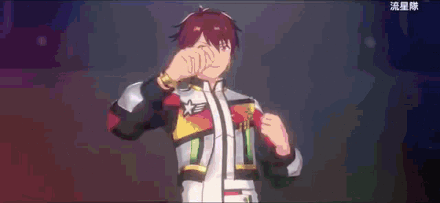 a video game character is dancing in front of a background that says aa aa aa aa aa