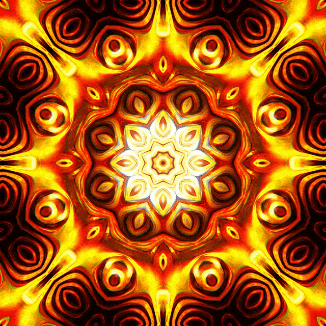 a colorful kaleidoscope with circles and a star in the middle