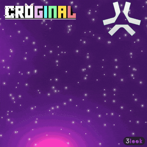 a pixel art of a purple background with the words cruginal on it
