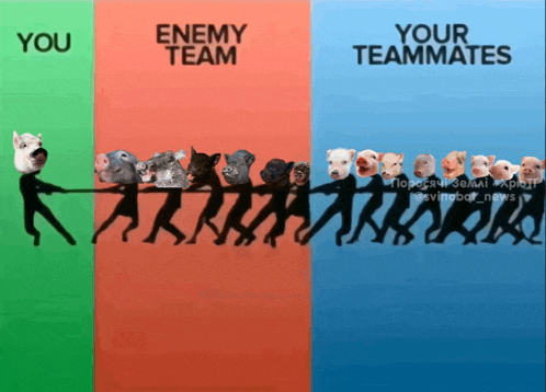 a poster that says enemy team and your teammates on it