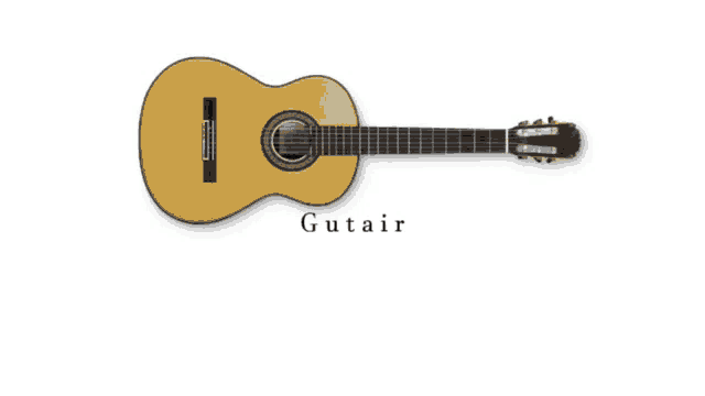 a picture of a guitar and the word gutair