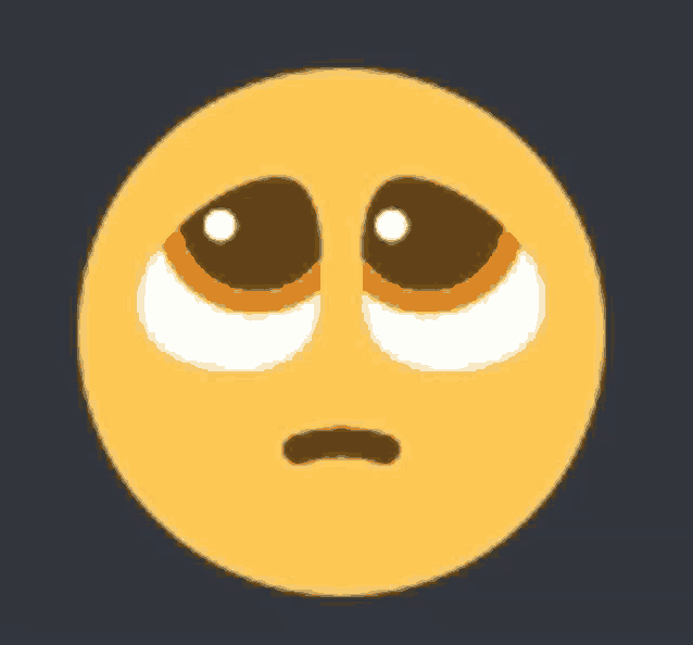a yellow smiley face with brown eyes and white circles
