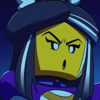a close up of a cartoon character with a surprised look on his face