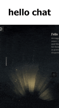a screenshot of a video game character with the words hello chat below it
