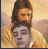 a man with a beard is holding another man 's head in a painting .
