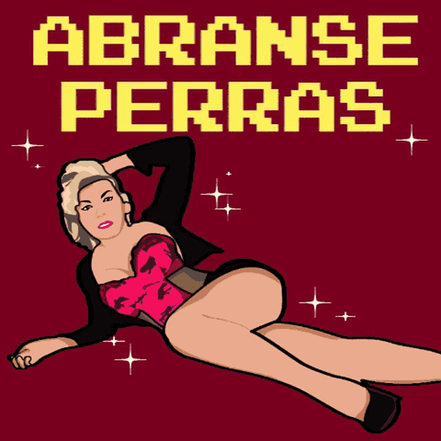a cartoon of a woman laying on the ground with the words abranse perras written above her