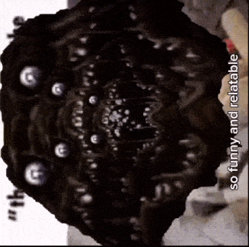 a cartoon of a monster with a lot of eyes and teeth and the caption `` so funny and relatable '' .