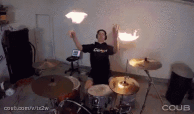 H GIF - Drums Fire Flame GIFs