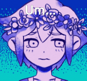 a drawing of a girl with a flower crown on her head and the word um on the bottom