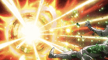 a pixel art of a person being hit by a beam of light