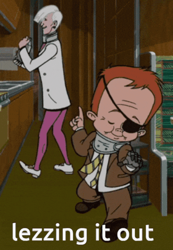a cartoon of a man with a bandage on his eye and the words lezzing it out