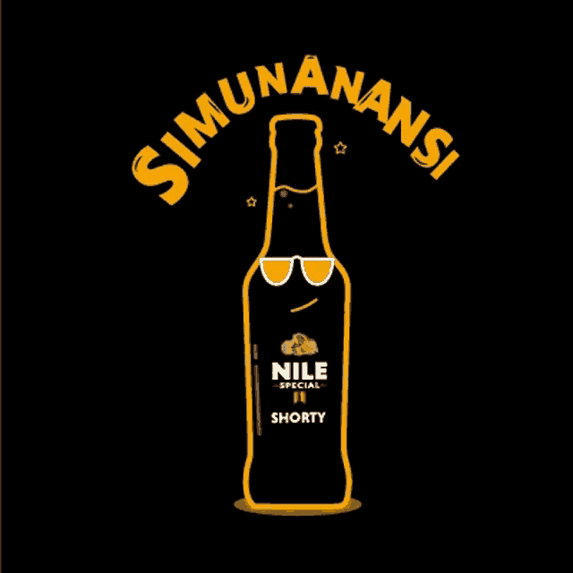 a bottle of nile special shorty with sunglasses on