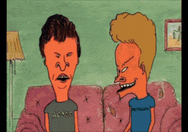 a cartoon of beavis and a cartoon of beavis