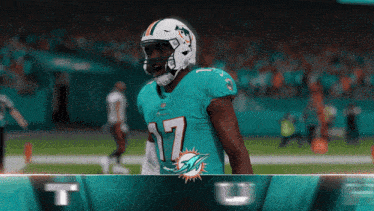 a miami dolphins football player wearing number 17