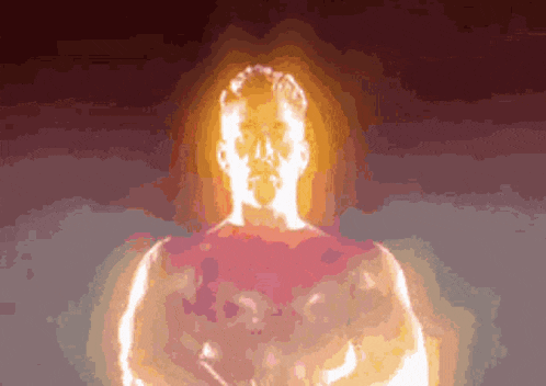 a pixelated image of a man with a red cape