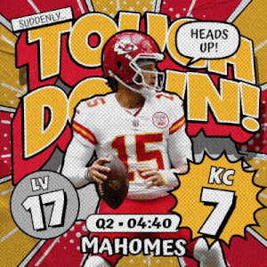 a poster for the kansas city chiefs shows a football player