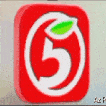 a red app icon with a white letter g in a circle with a green leaf .